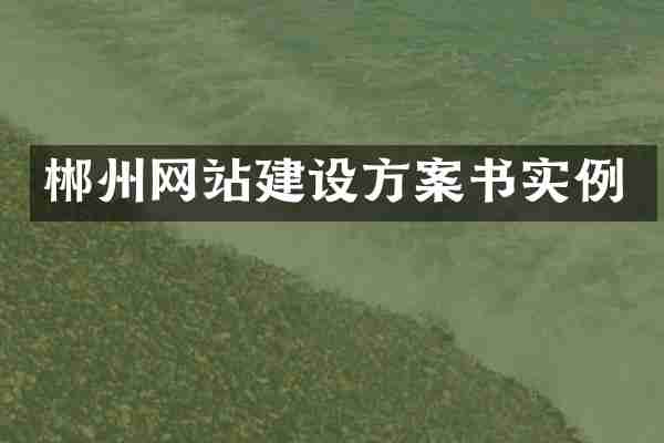 郴州网站建设方案书实例