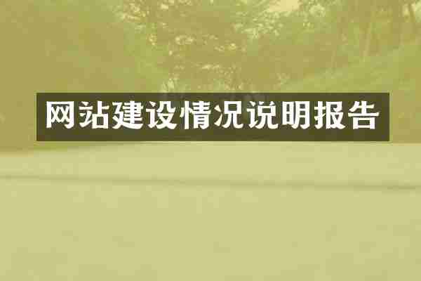 网站建设情况说明报告