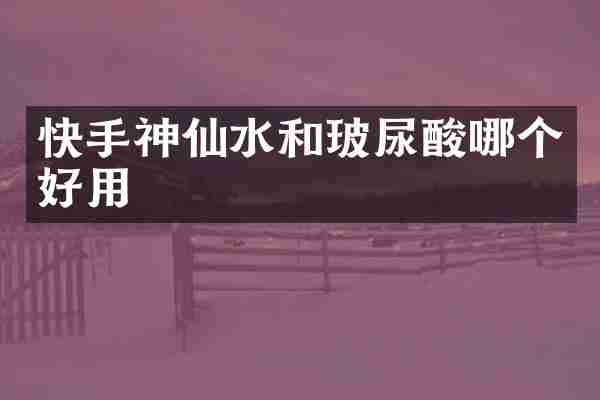 快手神仙水和玻尿酸哪个好用