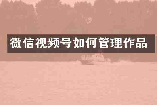 微信视频号如何管理作品
