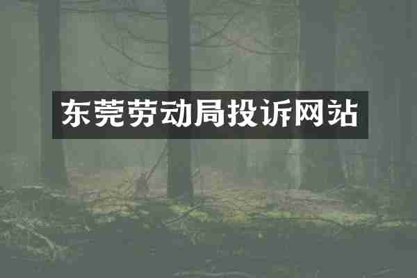 东莞劳动局投诉网站