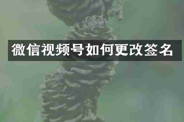微信视频号如何更改签名
