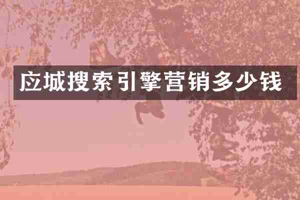 应城搜索引擎营销多少钱