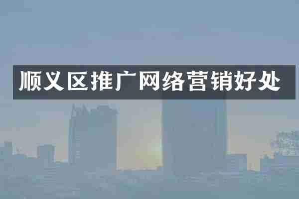 顺义区推广网络营销好处
