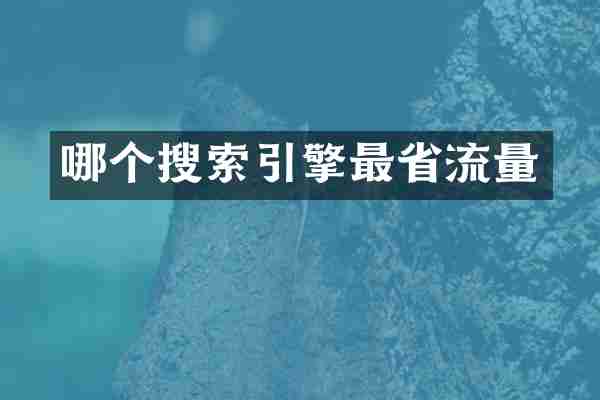 哪个搜索引擎最省流量