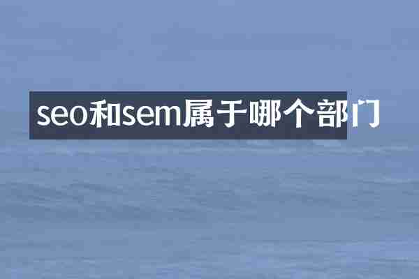 seo和sem属于哪个部门