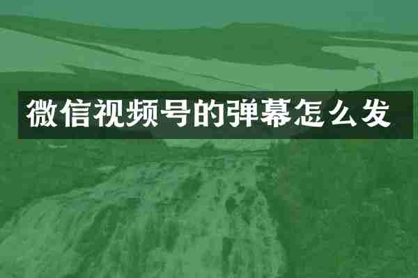微信视频号的弹幕怎么发