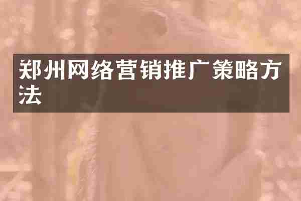郑州网络营销推广策略方法