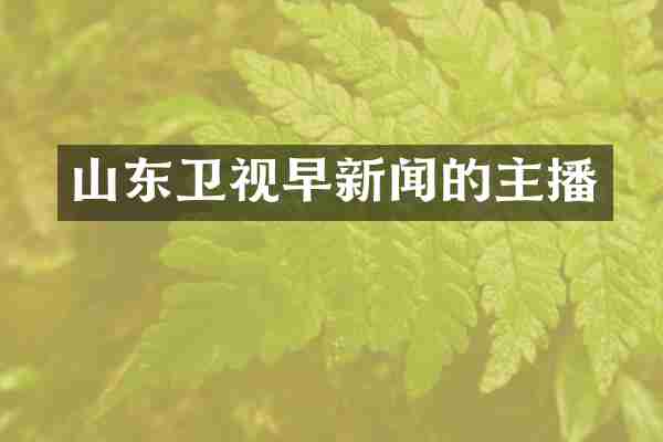 山东卫视早新闻的主播