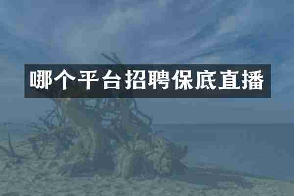 哪个平台招聘保底直播