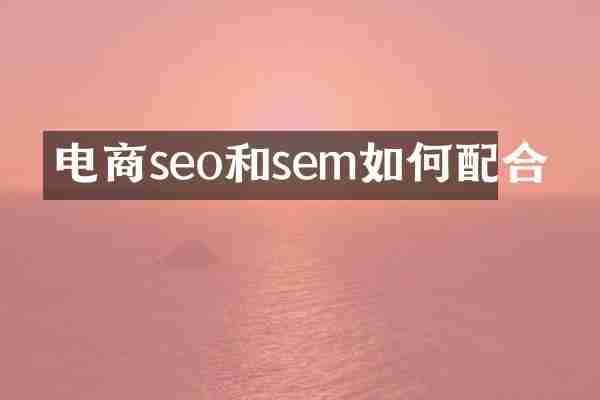 电商seo和sem如何配合