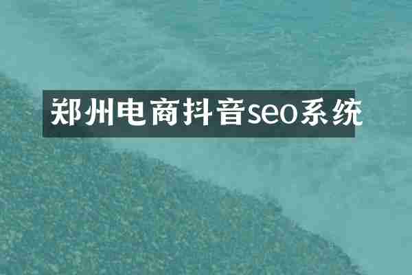 郑州电商抖音seo系统
