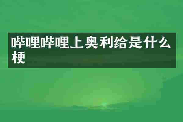 哔哩哔哩上奥利给是什么梗