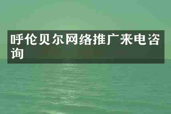 呼伦贝尔网络推广来电咨询