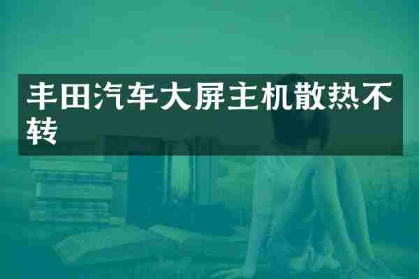 丰田汽车大屏主机散热不转