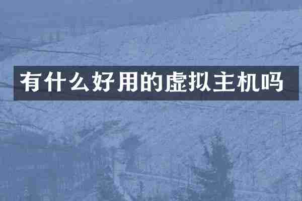 有什么好用的虚拟主机吗