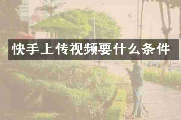 快手上传视频要什么条件