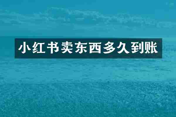 小红书卖东西多久到账