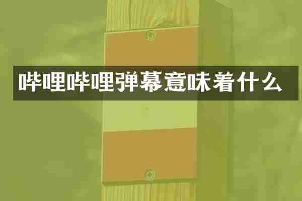 哔哩哔哩弹幕意味着什么