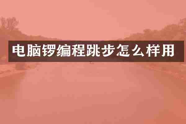 电脑锣编程跳步怎么样用
