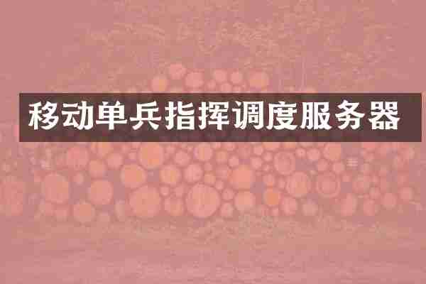 移动单兵指挥调度服务器