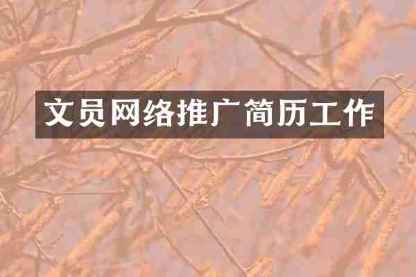 文员网络推广简历工作