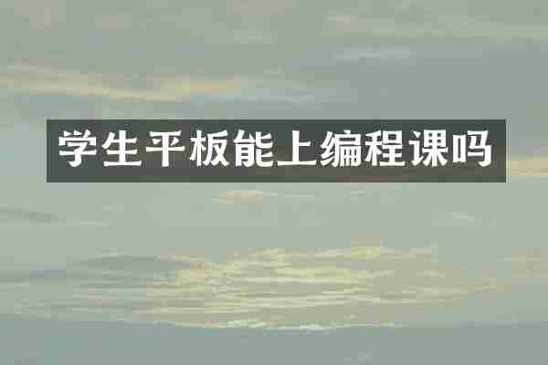 学生平板能上编程课吗