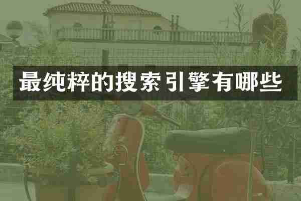 最纯粹的搜索引擎有哪些
