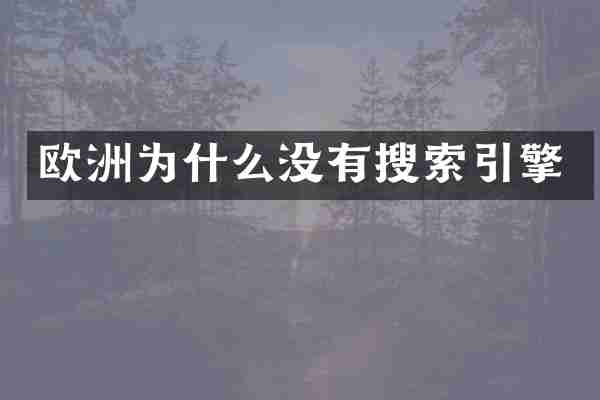 欧洲为什么没有搜索引擎