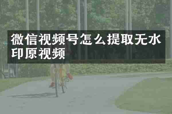 微信视频号怎么提取无水印原视频
