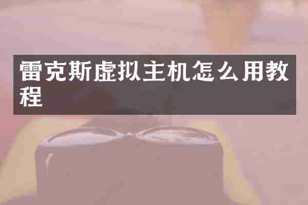雷克斯虚拟主机怎么用教程