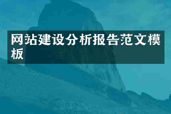 网站建设分析报告范文模板
