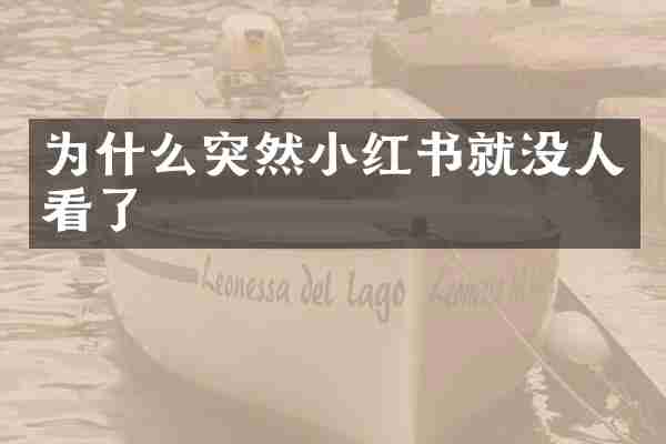 为什么突然小红书就没人看了