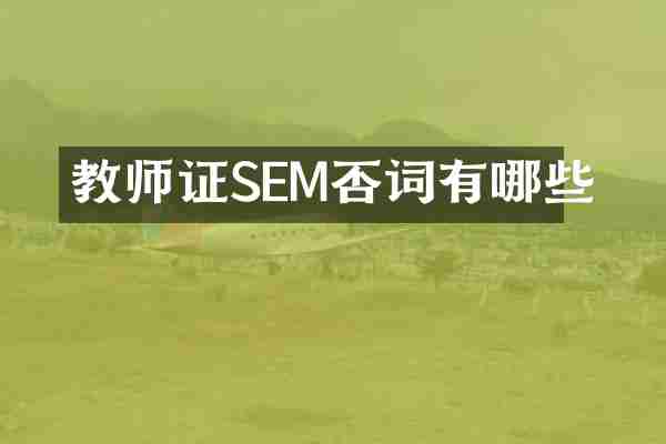教师证SEM否词有哪些