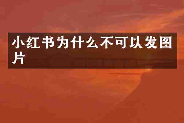小红书为什么不可以发图片