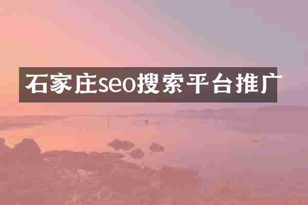 石家庄seo搜索平台推广