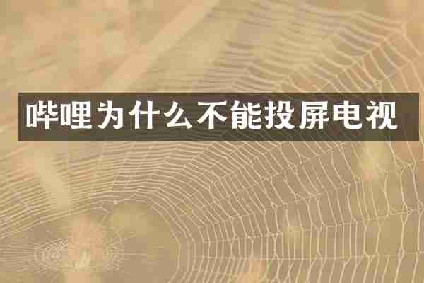 哔哩为什么不能投屏电视