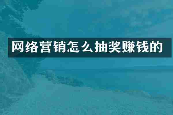 网络营销怎么抽奖赚钱的