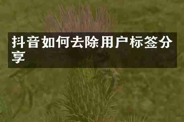 抖音如何去除用户标签分享