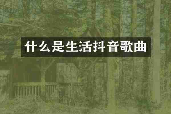 什么是生活抖音歌曲