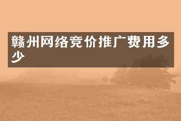 赣州网络竞价推广费用多少