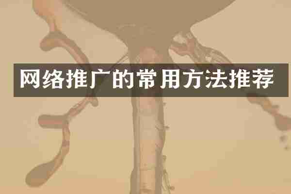 网络推广的常用方法推荐