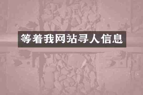 等着我网站寻人信息