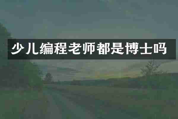 少儿编程老师都是博士吗