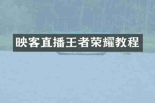 映客直播王者荣耀教程