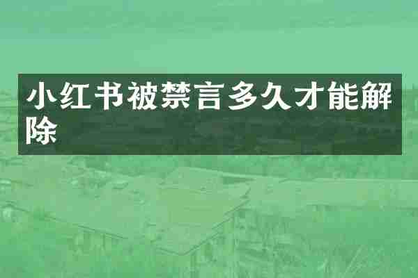 小红书被禁言多久才能解除