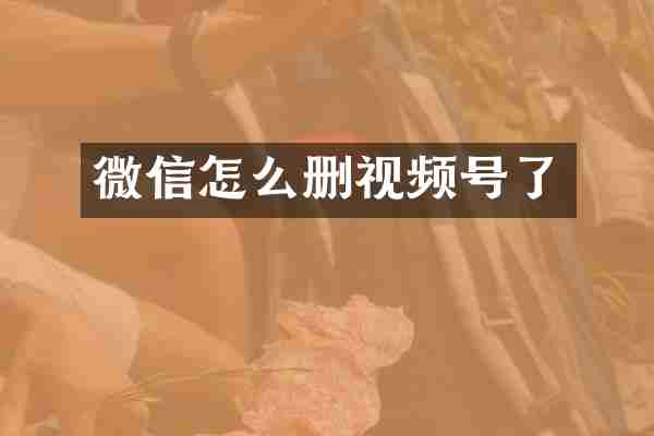 微信怎么删视频号了