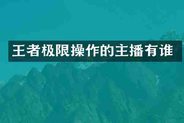 王者极限操作的主播有谁