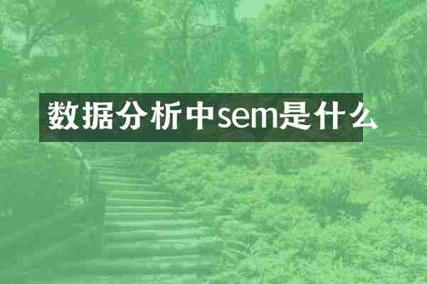 数据分析中sem是什么