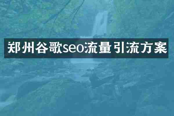 郑州谷歌seo流量引流方案